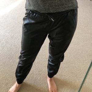 Zara Black Pleather Joggers